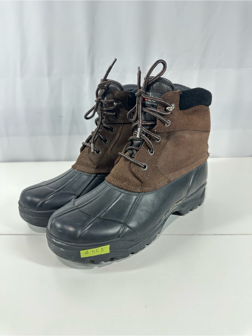 #458 Thermolite Boots Adult 4 Rain Snow Leather Upper Rubber Sole Sz 12